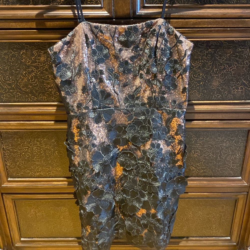 Altr’d State Black floral mini cocktail dress
